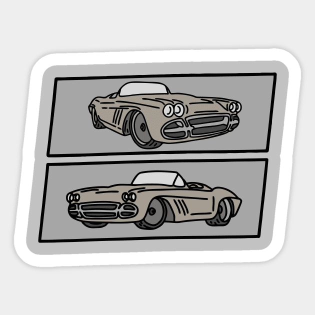 vintage old cars Sticker by fokaction